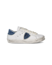 Sneakers Prsx basse da Bambini Bianche e Blu in Pelle Philippe Model