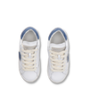 Flache Junior Paris Sneakers aus Leder – Blau und Weiß Philippe Model - 4