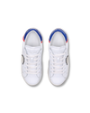 Junior Paris Low-Top Sneakers in Leather, White Blue Philippe Model - 4