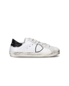 Junior Paris Low-Top Sneakers in Leather, White Black Philippe Model - 1