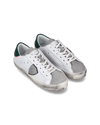 Flache Junior Paris Sneakers aus Leder – Weiß und Grün Philippe Model - 2