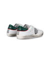 Junior Paris Low-Top Sneakers in Leather, White Green Philippe Model - 3