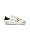 Junior Paris Low-Top Sneakers in Leather, White Black Philippe Model