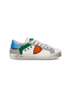 Junior Paris Low-Top Sneakers in Leather, White Green Philippe Model