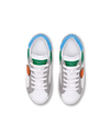Junior Paris Low-Top Sneakers in Leather, White Green Philippe Model - 4