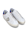 Junior Paris Low-Top Sneakers in Leather, White Blue Philippe Model