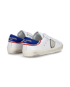 Junior Paris Low-Top Sneakers in Leather, White Blue Philippe Model - 3