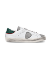 Sneakers Prsx da Ragazzi Bianche e Verdi in Pelle Philippe Model