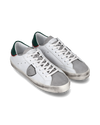 Flache Junior Paris Sneakers aus Leder – Grün und Weiß Philippe Model - 2