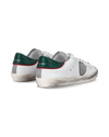Flache Junior Paris Sneakers aus Leder – Grün und Weiß Philippe Model - 3