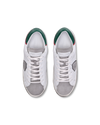 Flache Junior Paris Sneakers aus Leder – Grün und Weiß Philippe Model - 4