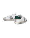 Flache Junior Paris Sneakers aus Leder – Grün und Weiß Philippe Model - 6