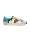Junior Paris Low-Top Sneakers in Leather, White Green Philippe Model