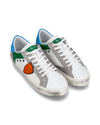 Junior Paris Low-Top Sneakers in Leather, White Green Philippe Model