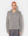 Polo en laine mohair homme, gris clair Philippe Model