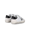 Sneakers Prsx Sportif da Bambini Bianche e Argento in Pelle Philippe Model - 3