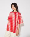 Camiseta de algodón para mujer - Rojo y blanco Philippe Model - 3