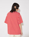 T-shirt en coton femme, rouge et blanc Philippe Model - 4