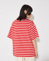 Camiseta de algodón para mujer - Rojo y blanco Philippe Model - 4