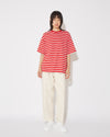 Camiseta de algodón para mujer - Rojo y blanco Philippe Model - 6