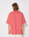 Men's T-Shirt in Cotton, Red White Philippe Model - 4