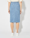 Women's Skirt in Denim And Leather, Light Blue Philippe Model - 5