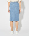 HIGH WAISTED SKIRTS DENIM AND LEATHER WOMEN LIGHT BLUE Philippe Model - 5
