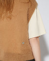 Women's Gilet in Mohair Wool, Khaki Philippe Model - 5