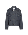 Women's Jacket in Denim And Leather, Blue Philippe Model