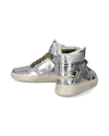 Women's La Grande High-Top Sneakers in Leather, Silver Philippe Model - 6