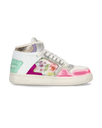 Women’s mid La Grande sneaker - white and fuchsia Philippe Model