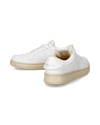 Women's Lyon Low-Top Sneakers in Recycled Leather, White Philippe Model - 6