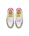 SNEAKERS LYON TENNIS WOMEN WHITE FUCHSIA YELLOW Philippe Model - 4