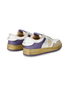 Women's Lyon Low-Top Sneakers in Recycled Leather, White Wisteria Philippe Model - 3