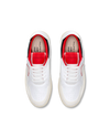 Men's Lyon Low-Top Sneakers in Recycled Leather, White Red Philippe Model - 4