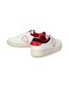Flache Lyon Sneakers für Herren aus recyceltem Leder – Weiß und Rot Philippe Model - 6