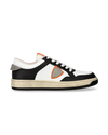 Zapatilla Lyon Streetwear en piel reciclada para hombre - Negro y naranja Philippe Model