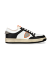 Sneakers Streetwear Lyon für Herren aus recyceltem Leder – Schwarz & Orange Philippe Model