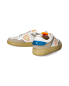Flache Lyon Sneakers für Herren aus recyceltem Leder – Weiß, Hellblau und Orange Philippe Model - 6