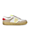 Zapatilla Lyon para hombre de caña baja en piel reciclada - Blanco, amarillo y rojo Philippe Model