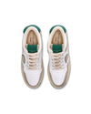 Men's Lyon Low-Top Sneakers in Recycled Leather, White Green Philippe Model - 4