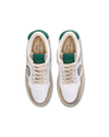 Flache Lyon Sneakers für Herren aus recyceltem Leder – Weiß und Grün Philippe Model - 4