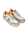 Flache Lyon Sneakers für Herren aus recyceltem Leder – Orange und Weiß Philippe Model