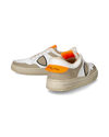 Zapatilla Lyon para hombre de caña baja en piel reciclada - Naranja y blanco Philippe Model - 6