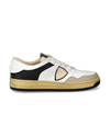 Men's Lyon Low-Top Sneakers in Recycled Leather, White Black Philippe Model