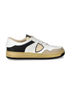 Men's Lyon Low-Top Sneakers in Recycled Leather, White Black Philippe Model