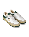 Flache Lyon Sneakers für Herren aus recyceltem Leder – Weiß und Grün Philippe Model