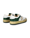Flache Lyon Sneakers für Herren aus recyceltem Leder – Weiß und Grün Philippe Model - 3