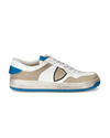 Zapatilla Lyon para hombre de caña baja en piel reciclada - Azul y blanco Philippe Model