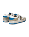 Flache Lyon Sneakers für Herren aus recyceltem Leder – Blau und Weiß Philippe Model - 3